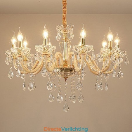 Elegante kristallen kroonluchter Europese stijl glazen hanglamp Elegante kristallen kroonluchter Europese stijl glazen hanglamp