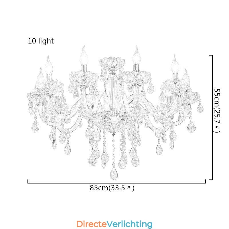 Elegante kristallen kroonluchter Europese stijl glazen hanglamp