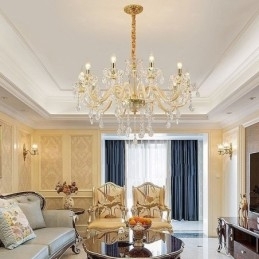 Elegante kristallen kroonluchter Europese stijl glazen hanglamp