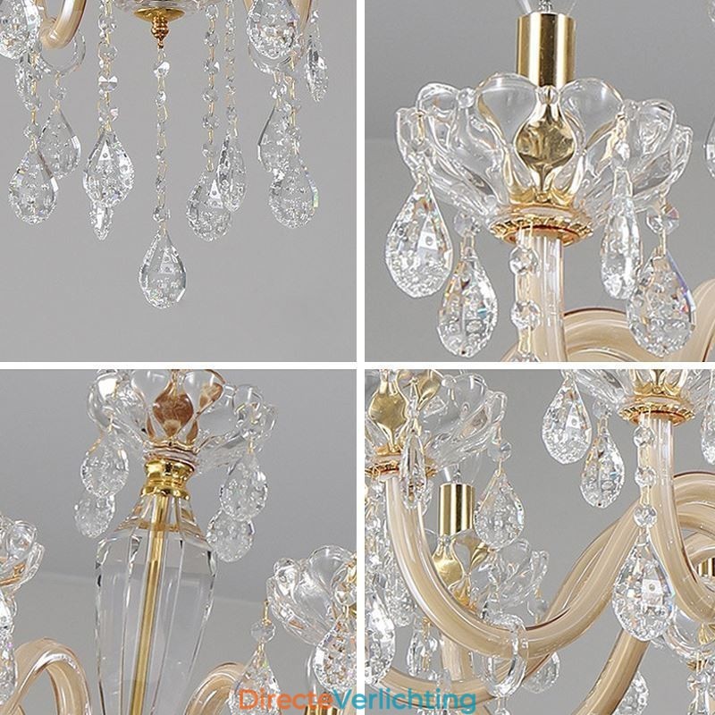 Elegante kristallen kroonluchter Europese stijl glazen hanglamp