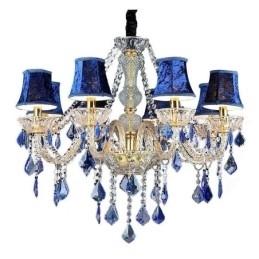 Europese Kristallen Kroonluchter Luxe Hanglamp Blauwe Hanglamp