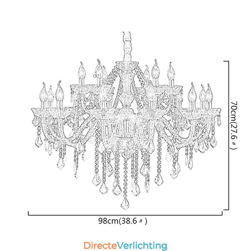 Europese Kristallen Kroonluchter Luxe Hanglamp Blauwe Hanglamp