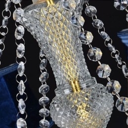 Europese Kristallen Kroonluchter Luxe Hanglamp Blauwe Hanglamp