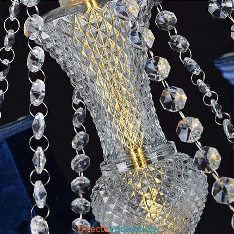 Europese Kristallen Kroonluchter Luxe Hanglamp Blauwe Hanglamp