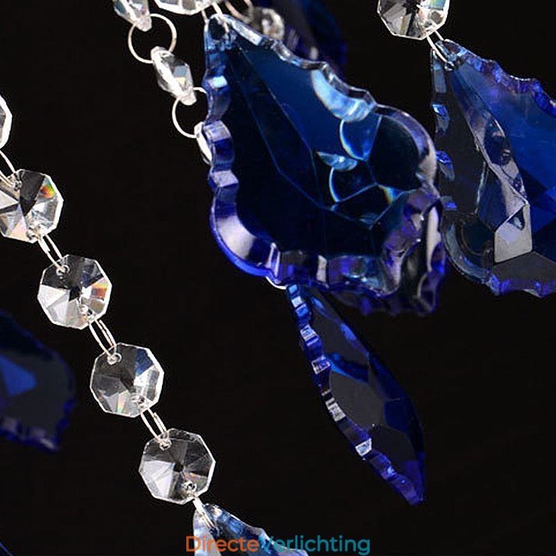 Europese Kristallen Kroonluchter Luxe Hanglamp Blauwe Hanglamp