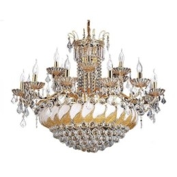 Grote luxe kristallen kroonluchter Europese gouden plafondlamp