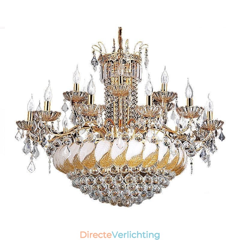 Grote luxe kristallen kroonluchter Europese gouden plafondlamp