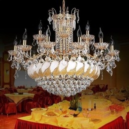 Grote luxe kristallen kroonluchter Europese gouden plafondlamp