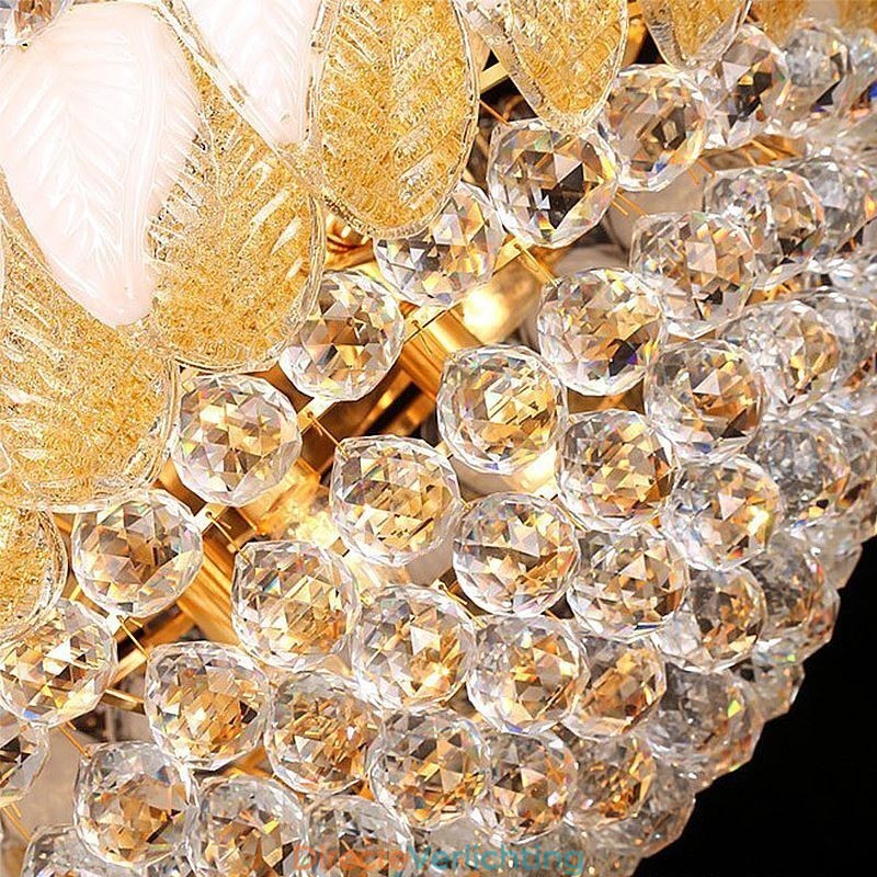 Grote luxe kristallen kroonluchter Europese gouden plafondlamp