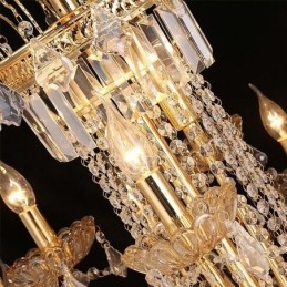 Grote luxe kristallen kroonluchter Europese gouden plafondlamp