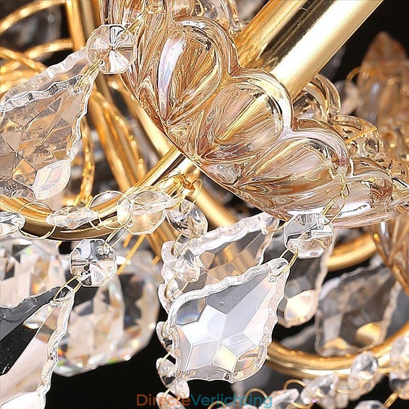 Grote luxe kristallen kroonluchter Europese gouden plafondlamp