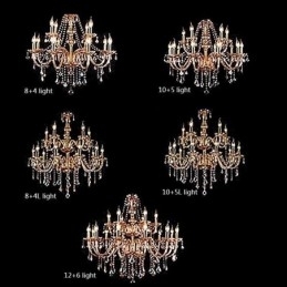 Europese kristallen kroonluchter elegante grote hanglamp amber