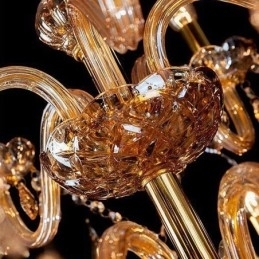 Europese kristallen kroonluchter elegante grote hanglamp amber