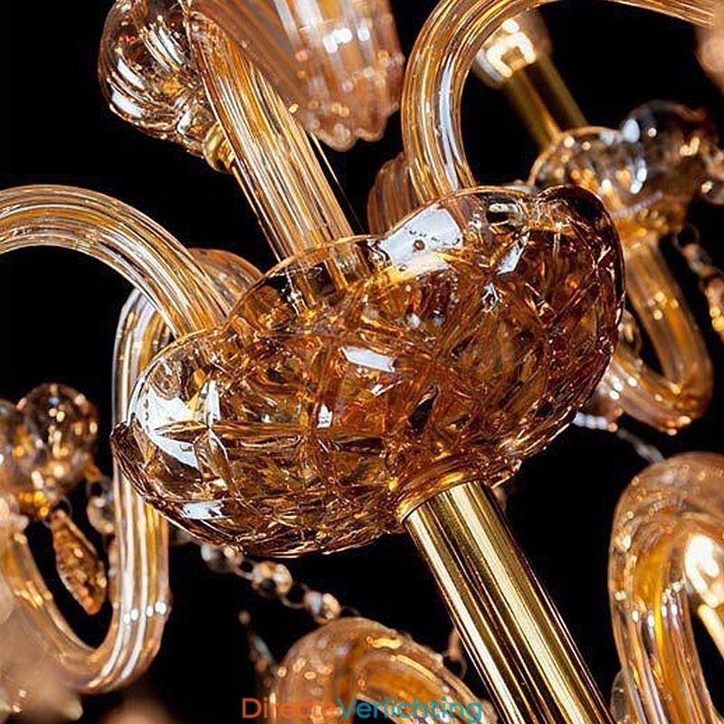 Europese kristallen kroonluchter elegante grote hanglamp amber