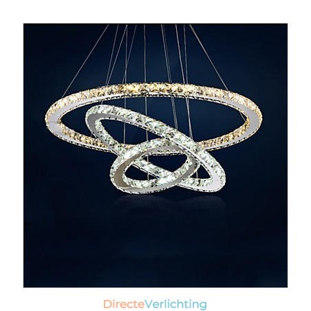 Hanglampen Amber en Helder K9 Kristallen Kroonluchter Verlichting met 3 Ringen Hanglampen Amber en Helder K9 Kristallen Kroonluchter Verlichting met 3 Ringen