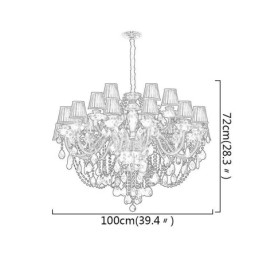 Luxe Europese stijl kristallen kroonluchter zwarte hanglamp