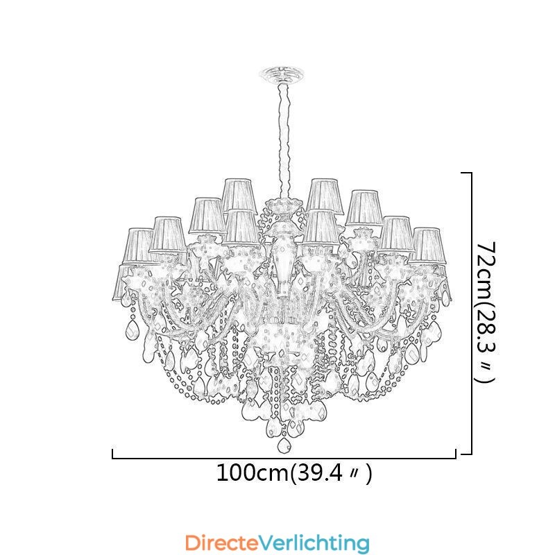 Luxe Europese stijl kristallen kroonluchter zwarte hanglamp