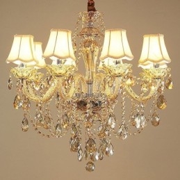 Kristallen kroonluchter Cognac plafondlamp Luxe Europees