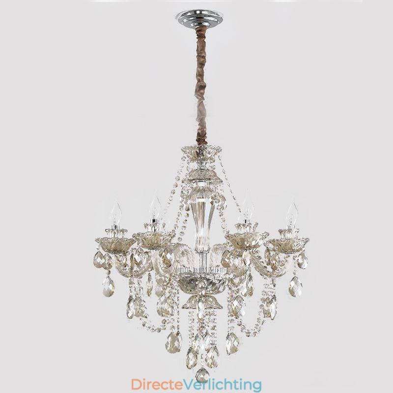 Kristallen kroonluchter Cognac plafondlamp Luxe Europees