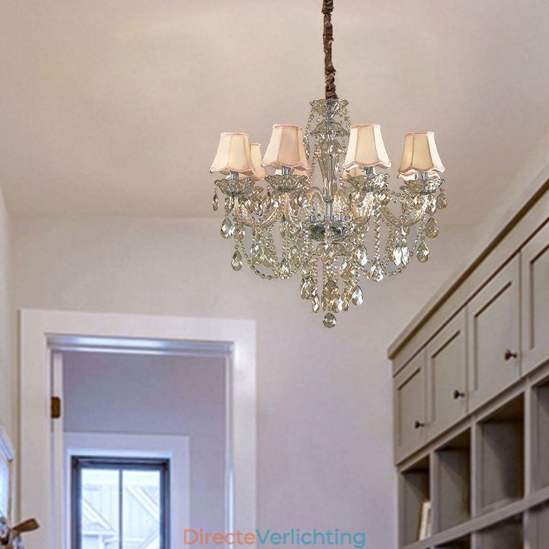Kristallen kroonluchter Cognac plafondlamp Luxe Europees