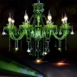Europese stijl kristal groene kroonluchter kaars hanglamp