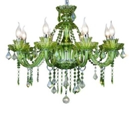 Europese stijl kristal groene kroonluchter kaars hanglamp