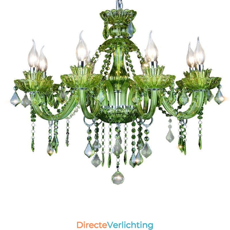 Europese stijl kristal groene kroonluchter kaars hanglamp