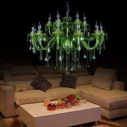Europese stijl kristal groene kroonluchter kaars hanglamp