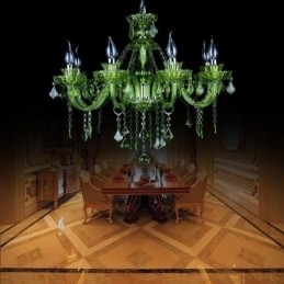 Europese stijl kristal groene kroonluchter kaars hanglamp