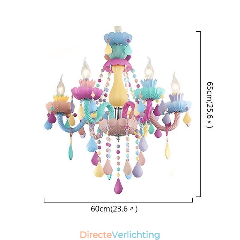 Europese kleurrijke kristallen kroonluchter Macaron hanglamp