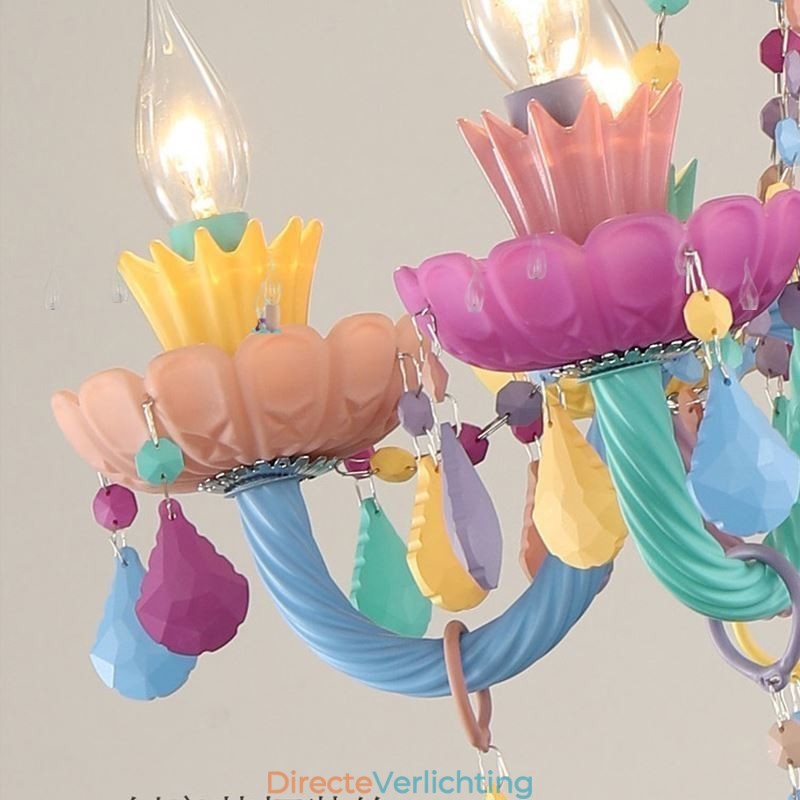 Europese kleurrijke kristallen kroonluchter Macaron hanglamp