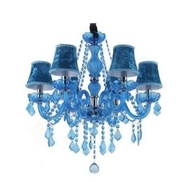 Europese stijl blauwe kristallen kroonluchter unieke hanglamp