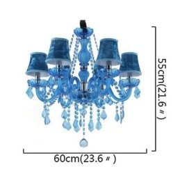 Europese stijl blauwe kristallen kroonluchter unieke hanglamp