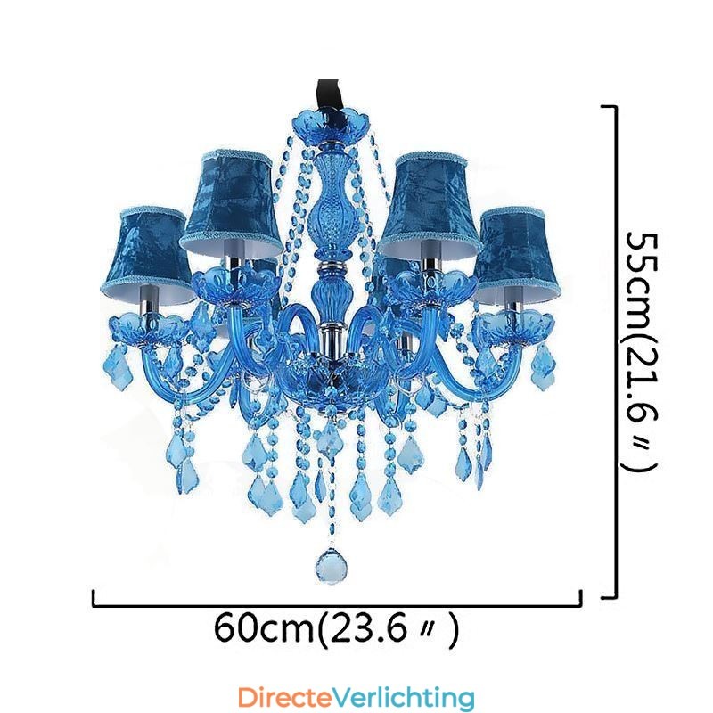 Europese stijl blauwe kristallen kroonluchter unieke hanglamp