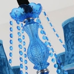 Europese stijl blauwe kristallen kroonluchter unieke hanglamp