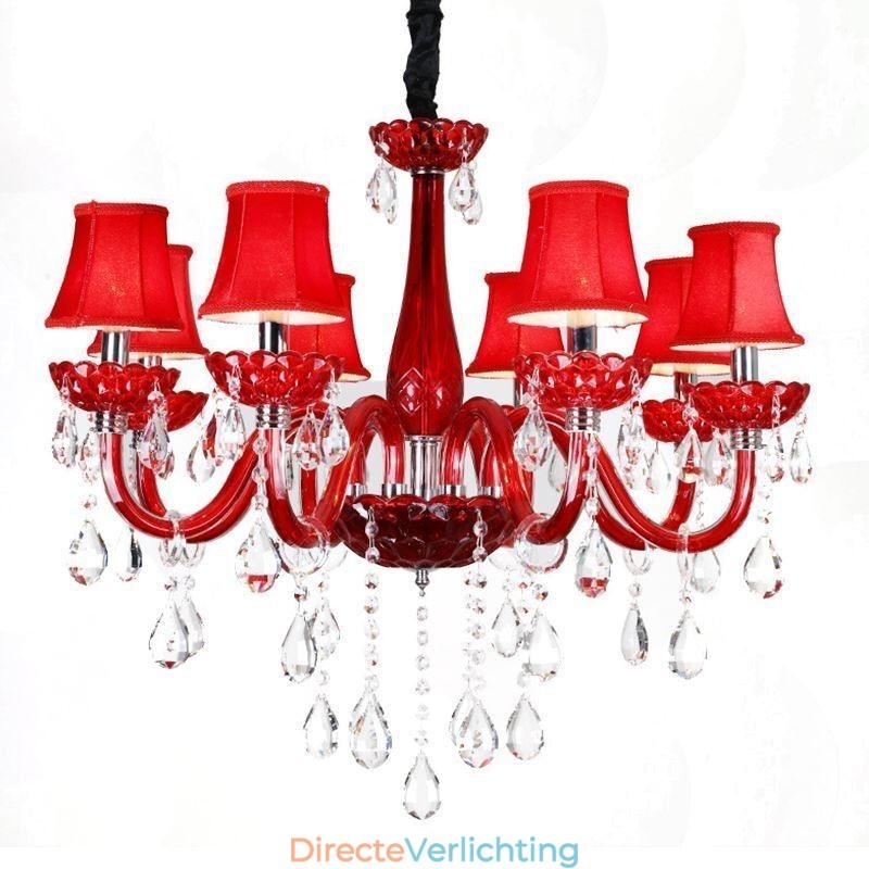 Moderne Europese kristallen kroonluchter rode kleur plafondlamp