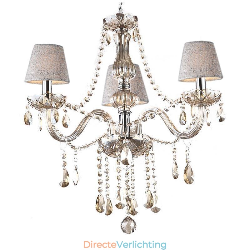 Klassieke Europese kristallen kroonluchter cognac hanglamp