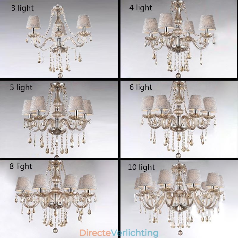 Klassieke Europese kristallen kroonluchter cognac hanglamp
