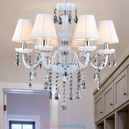 Europese kristallen kroonluchter Unieke witte jade hanglamp Europese kristallen kroonluchter Unieke witte jade hanglamp