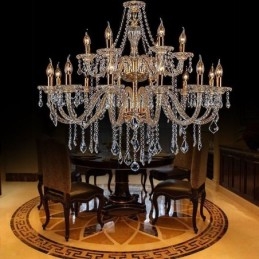 Luxe Kristallen Kroonluchter Gouden Europese Schroefarm Plafondlamp