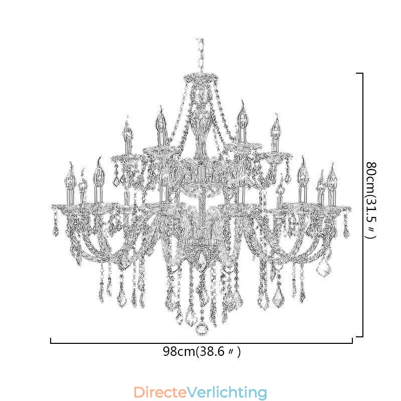 Luxe Kristallen Kroonluchter Gouden Europese Schroefarm Plafondlamp