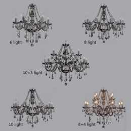 Elegante kristallen kroonluchter Europese stijl glazen hanglamp