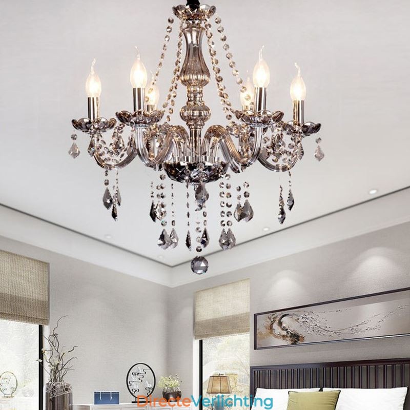 Elegante kristallen kroonluchter Europese stijl glazen hanglamp