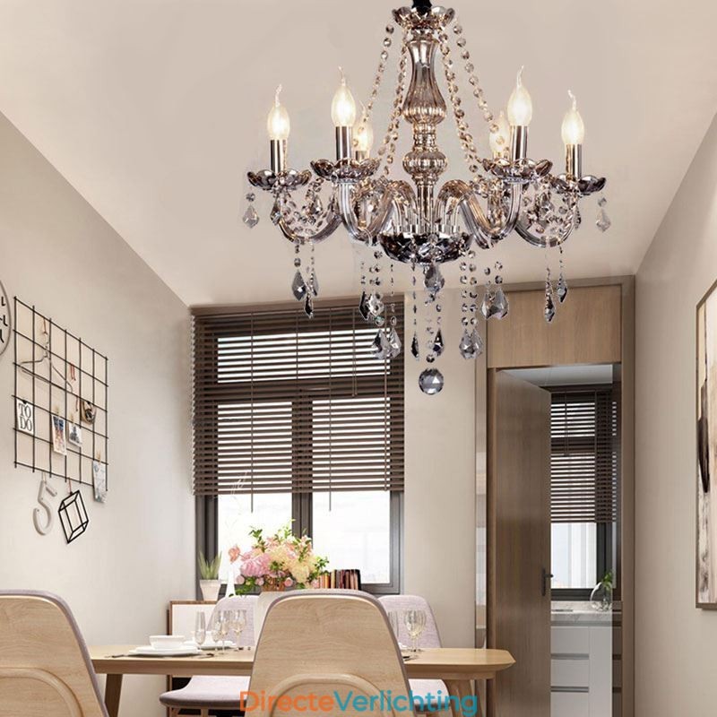 Elegante kristallen kroonluchter Europese stijl glazen hanglamp