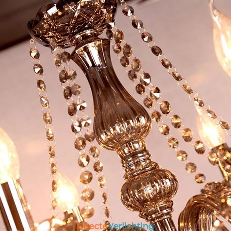 Elegante kristallen kroonluchter Europese stijl glazen hanglamp