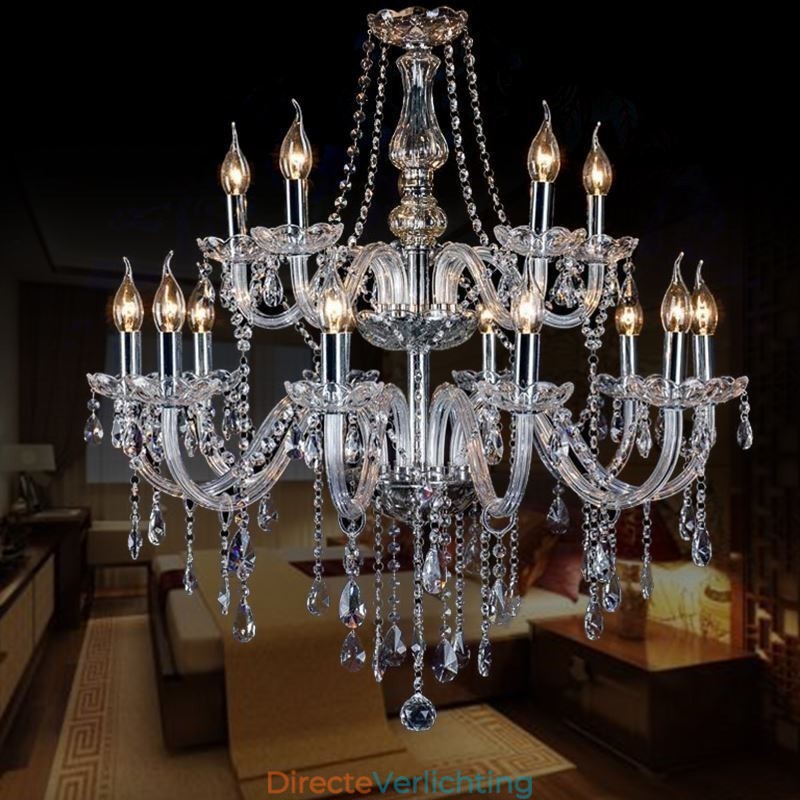 Europese Kristallen Kroonluchter Transparante Hanglamp