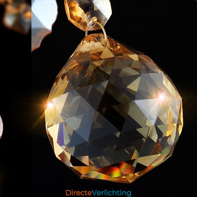 Grote luxe kristallen kroonluchter Europese amber plafondlamp