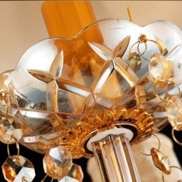 Grote luxe kristallen kroonluchter Europese amber plafondlamp