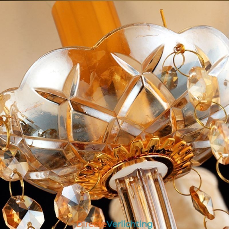 Grote luxe kristallen kroonluchter Europese amber plafondlamp