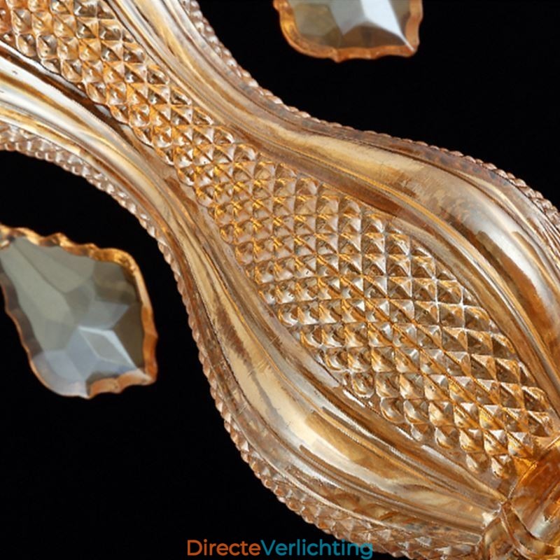 Grote luxe kristallen kroonluchter Europese amber plafondlamp